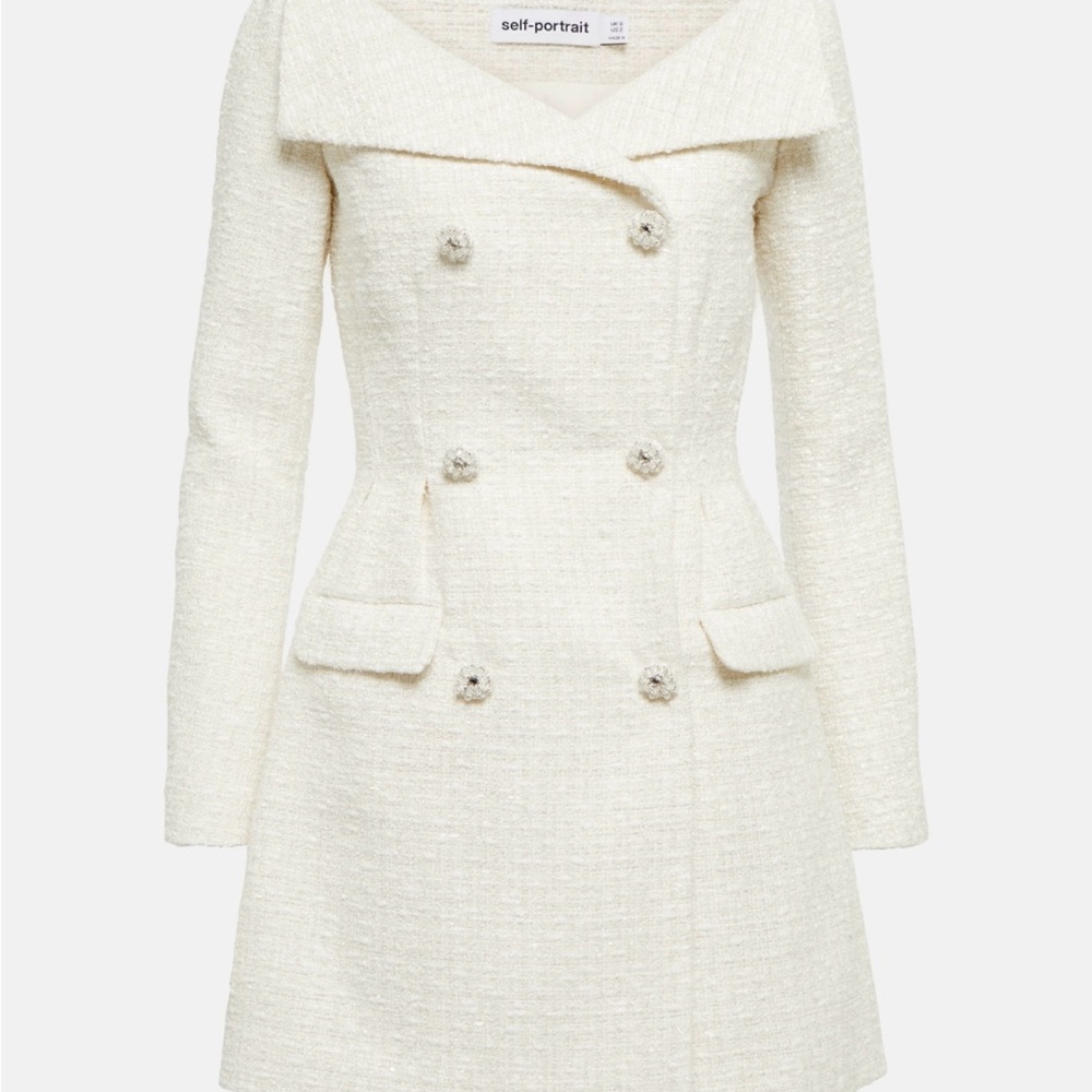 Cream Self Portrait Mini Dress